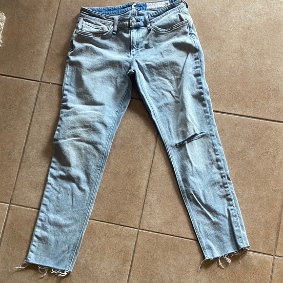 rag & bone Light Blue Distressed Jeans - Picture 1 of 4